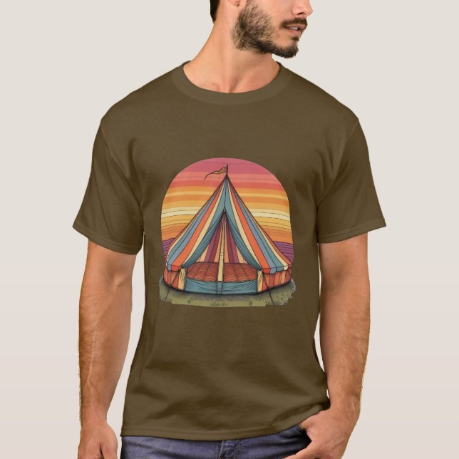 Camiseta Tensão de circo sunset retrô (Frente)
