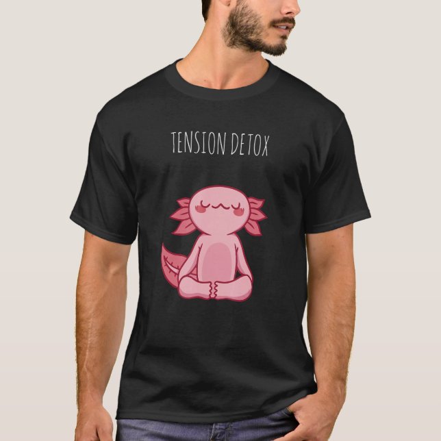 Camiseta Tensão Detox Retro Cute YOGA Dragon Design Present (Frente)