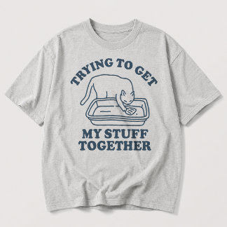 Camiseta Tentando Organizar Minhas Coisas Gato Engraçado
