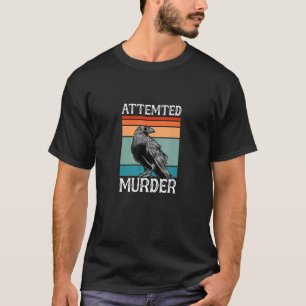 Camiseta Tentativa de Assassinato Crow Raven Bird Retro