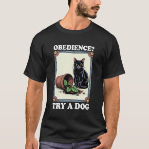 Camiseta Tentativa de Obediência Amante de Gato Cachorro Ga