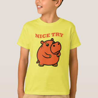 Camiseta Tentativa Legal Cartoon do Hipopótamo