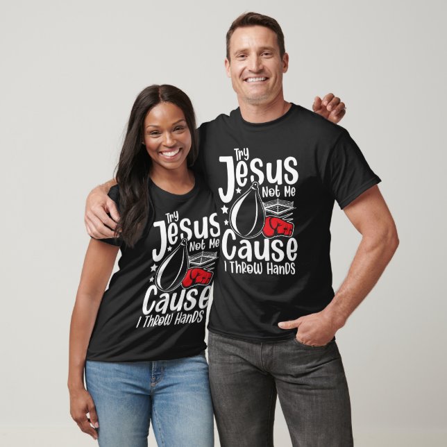 Camiseta Tente Jesus, não eu, porque atiro mãos (Unissex)