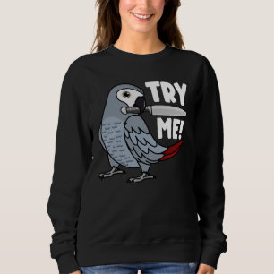 Camiseta Tente-Me Papagaio Com Faca Eu Cinza Africano