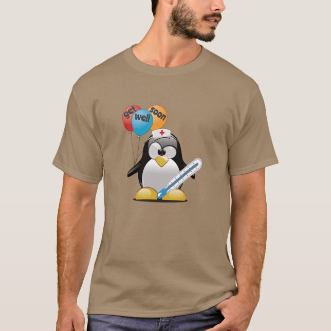 Camiseta Tente melhorar logo. Enfermeira Pinguim. (Frente)