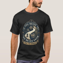 Camiseta Tente Saber: Design de Insígnia Dourada V