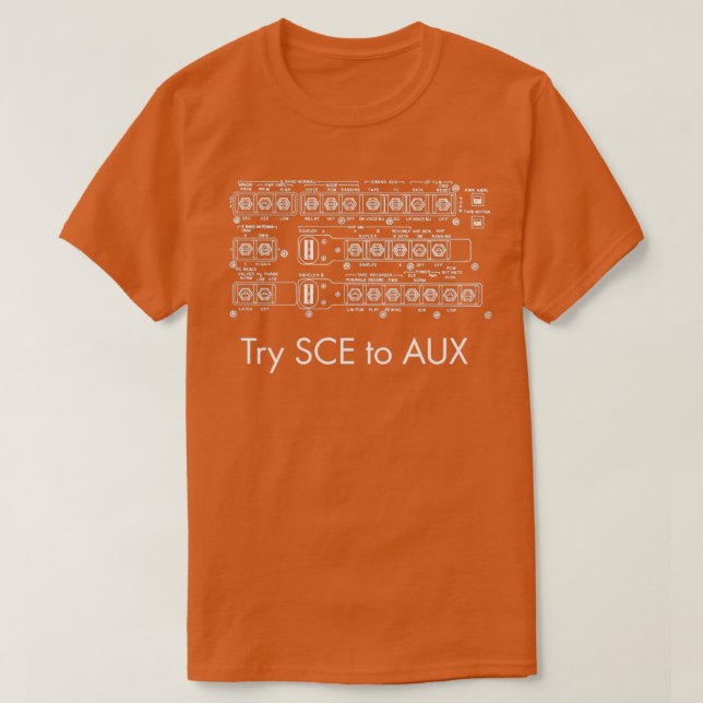 Camiseta Tente SCE para AUX White no escuro  (Frente do Design)