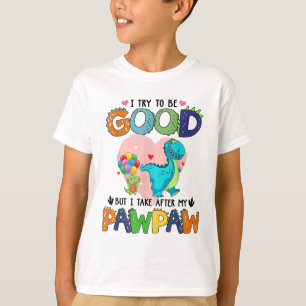 Camiseta Tento Ser Bom, Mas Atrás Do Meu Vovô - Paw