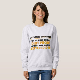Camiseta Tento Tornar As Coisas Idiotas Engenheiro De Softw