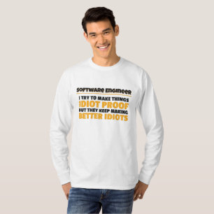 Camiseta Tento Tornar As Coisas Idiotas Engenheiro De Softw