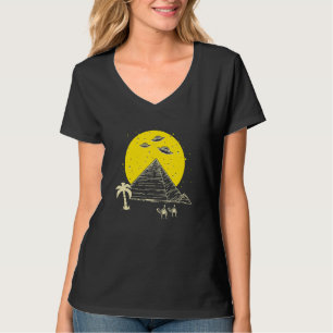 Camiseta Teoria da Conspiração OVNI Pirâmide Egípcia Astron