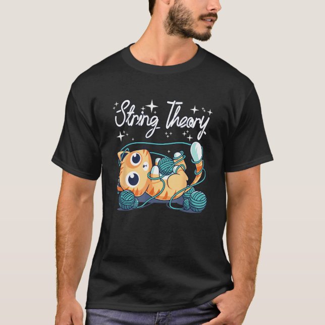 Camiseta Teoria da Corda de Tricô de Gato (Frente)