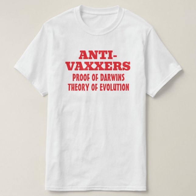 Camiseta Teoria da Evolução das Darwin Anti-Vaxxers (Frente do Design)