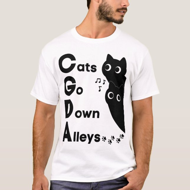 Camiseta Teoria Musical CGDA - Gatos Descem Ruas (Frente)
