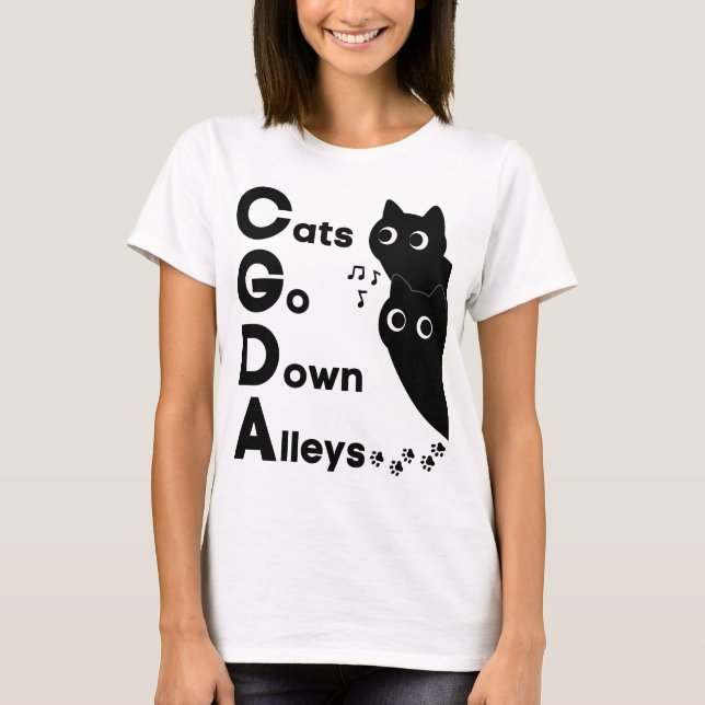 Camiseta Teoria Musical CGDA - Gatos Descem Ruas (Frente)