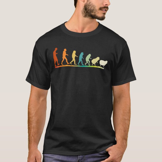 Camiseta Teórico da Conspiração Ovelha Evolução Humana Desp (Frente)