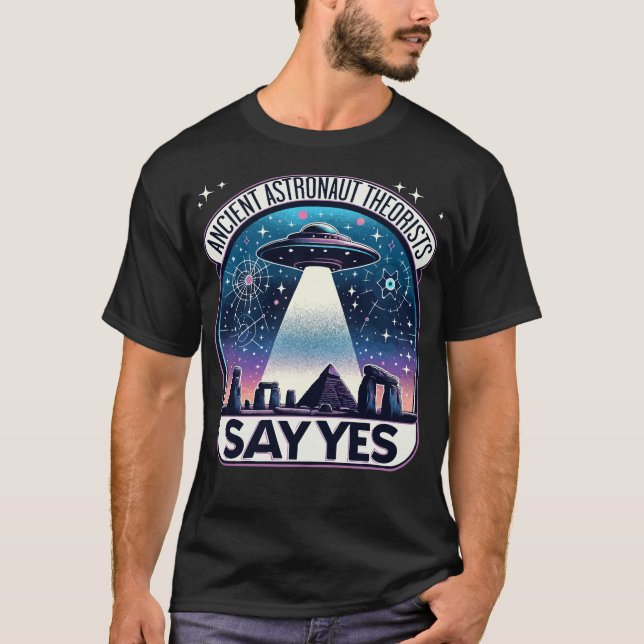 Camiseta Teóricos dos Astronautas Antigos - Diga Sim OVNI D (Frente)