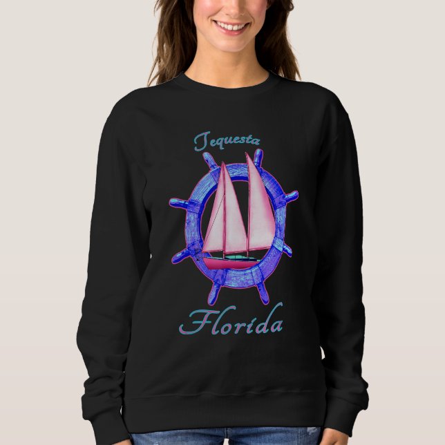 Camiseta Tequesta Florida Sailboat Vacation Nautica (Frente)