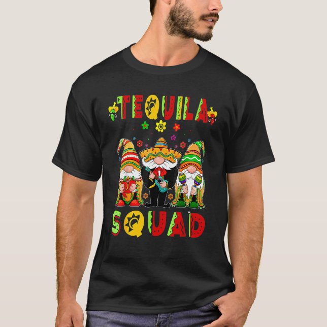 Camiseta Tequila Cinco De Mayo Latino Gnomo Mexicano Pa (Frente)