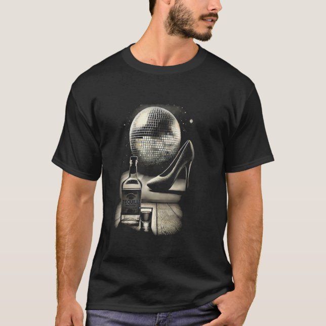 Camiseta Tequila de alto salto preto-e-branco (Frente)