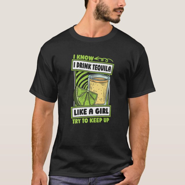 Camiseta Tequila Girl Coctail Bebida - Álcool Tequila Prem (Frente)