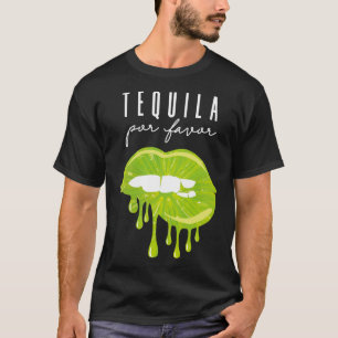 Camiseta Tequila Por Favor Lábios Adultos Bebendo Cinco D