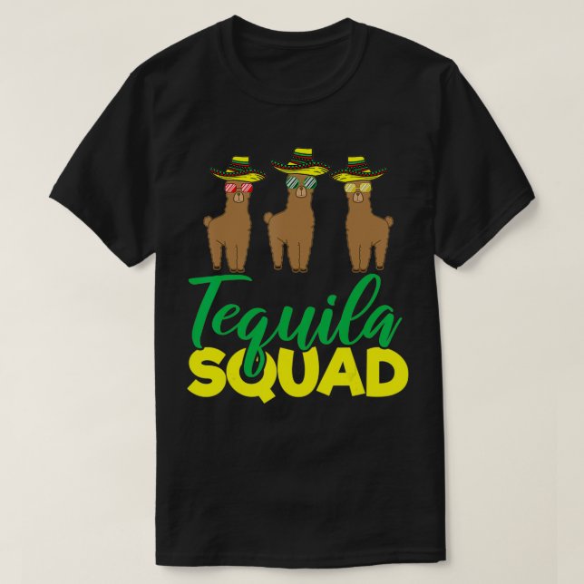 Camiseta Tequila Squad Llama Matching Cinco De Mayo Meican (Frente do Design)
