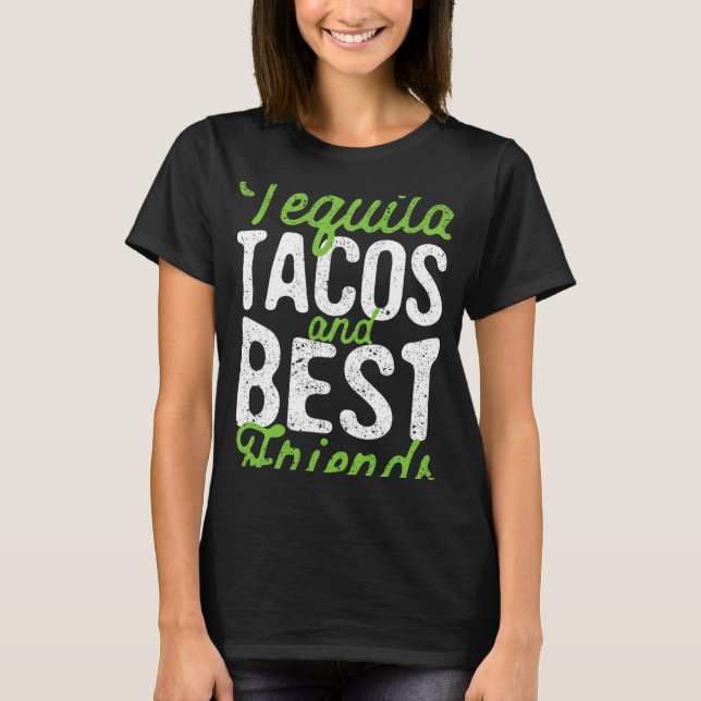 Camiseta Tequila Tacos E Melhores Amigos Taco Tuesday Cinco (Frente)