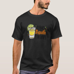 Camiseta Tequila Terapia do Tempo Bebendo Tequila Mexicano