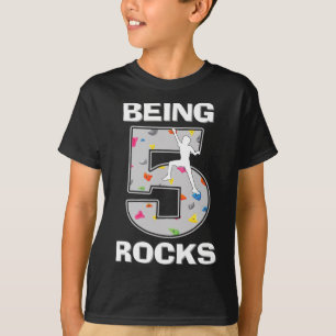 Camiseta Ter 5 Anos de Idade Balança Escalador de Rochas 5º