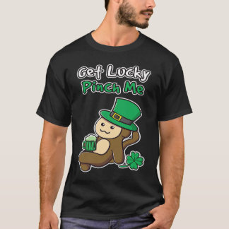 Camiseta Ter Sorte Beliscar-me Trevo de Sorte São Patrício 