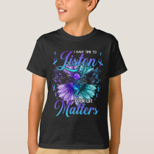 Camiseta Ter Tempo Para Ouvir A Consciência Da Prevenção Do