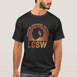 Camiseta Terapeuta Clínico Licenciado Negro com LCSW Melani