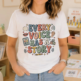 Camiseta Terapeuta da Fala Cada Voz Tem Uma História