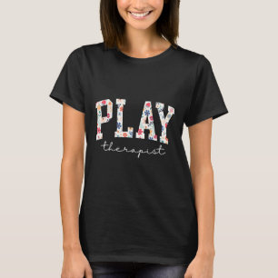 Camiseta Terapeuta de Brinquedo Flor Retro Profissional de
