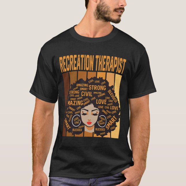 Camiseta Terapeuta de Recreação Poderoso Mês da História Ne (Frente)