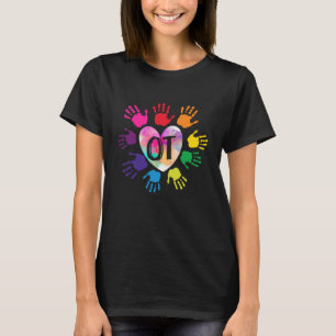 Camiseta Terapeuta Ocupacional TO Mão Coração Ensinar