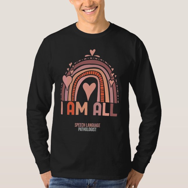 Camiseta Terapeuta Patologista da Fala Assistente Arco-íris (Frente)