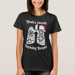 Camiseta Terapeuta Respiratório Favorito do Papai Noel Flor