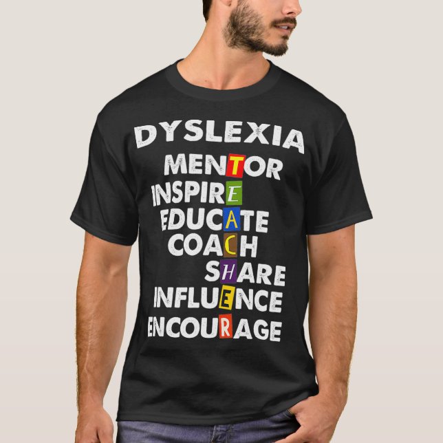 Camiseta Terapêutica Com Professores Dislexia Orgulhosa Edu (Frente)