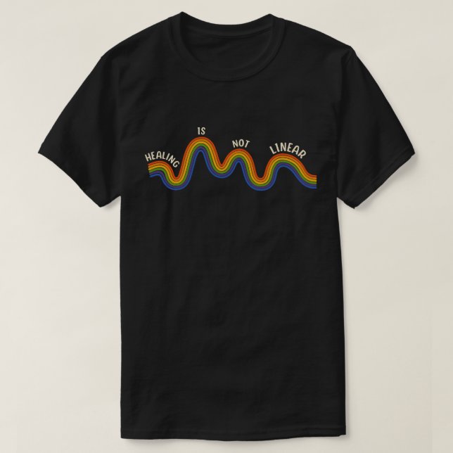 Camiseta Terapêutica E Psicólogo 'Curar Não É Linear' (Frente do Design)