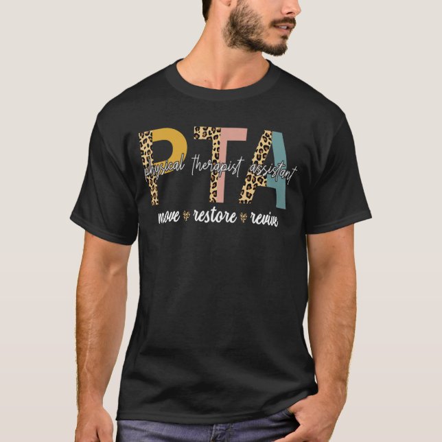 Camiseta Terapêutica Física Assistente de Leopardo PTA Físi (Frente)