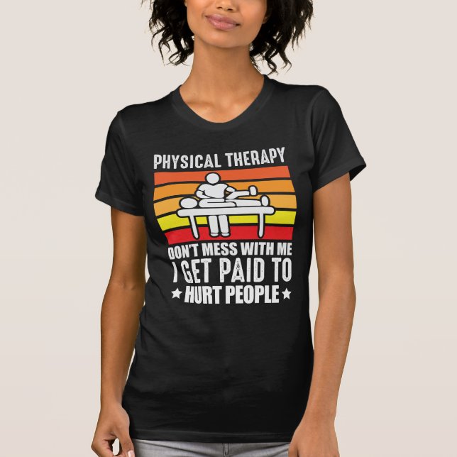 Camiseta Terapêutica Física Assistente de massagem de fisio (Frente)