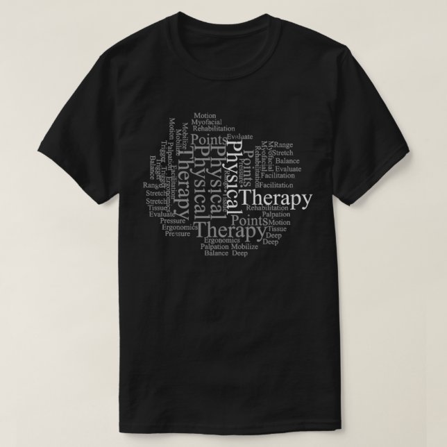 Camiseta Terapêutica Física Nuvem PT Mês DPT PTA (Frente do Design)