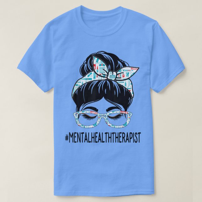 Camiseta Terapêutica Mental Semana Apreciação Mulheres (Frente do Design)