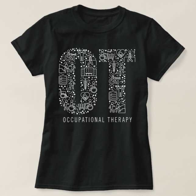 Camiseta Terapêutica Ocupacional OT Mês Presente Terapêutic (Frente do Design)