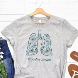 Camiseta Terapêutica Respiratória Floral Azul