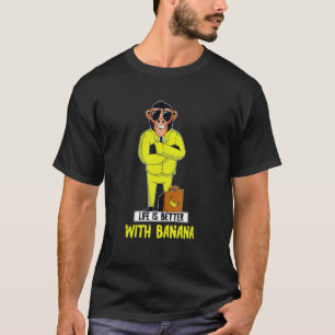 Camiseta Terapéutico Macaco Traje Comida Vegana Banana
