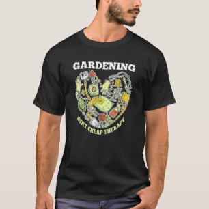 Camiseta Terapia Barata e Suja de Jardim para Jardineiro