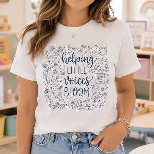 Camiseta Terapia da Fala Ajudando Pequenas Vozes a Floresce